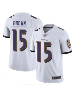 Men's Baltimore Ravens #15 Marquise Brown White Vapor Untouchable Limited NFL Jersey
