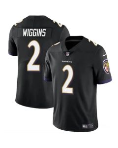 Men's Baltimore Ravens #2 Nate Wiggins Black 2024 Draft Vapor Limited Football Jersey