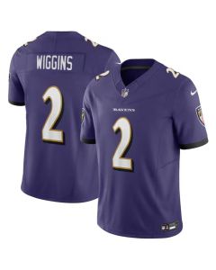 Men's Baltimore Ravens #2 Nate Wiggins Purple 2024 Draft F.U.S.E Vapor Limited Football Jersey