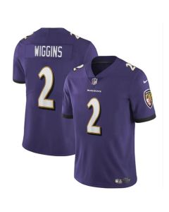 Men's Baltimore Ravens #2 Nate Wiggins Purple 2024 Draft Vapor Limited Football Jersey
