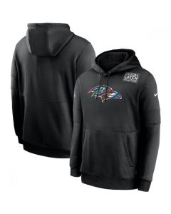 Men's Baltimore Ravens 2020 Black Crucial Catch Sideline Performance Pullover Hoodie