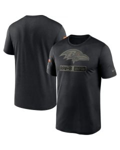 Men's Baltimore Ravens 2020 Black Salute To Service Performance T-Shirt