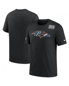 Men's Baltimore Ravens 2020 Black Sideline Crucial Catch Performance T-Shirt