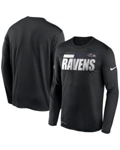 Men's Baltimore Ravens 2020 Black Sideline Impact Legend Performance Long Sleeve T-Shirt