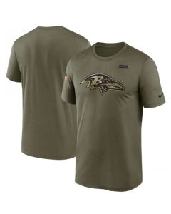 Men's Baltimore Ravens 2021 Olive Salute To Service Legend Performance T-Shirt