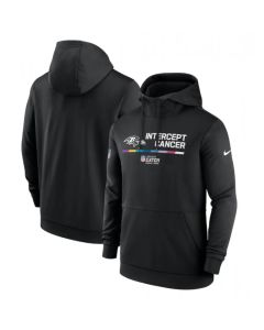 Men's Baltimore Ravens 2022 Black Crucial Catch Therma Performance Pullover Hoodie