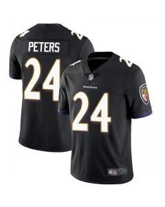 Men's Baltimore Ravens #24 Marcus Peters Black Vapor Untouchable NFL Jersey