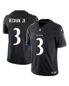 Men's Baltimore Ravens #3 Odell Beckham Jr. Black 2023 F.U.S.E. Vapor Untouchable Stitched Football Jersey