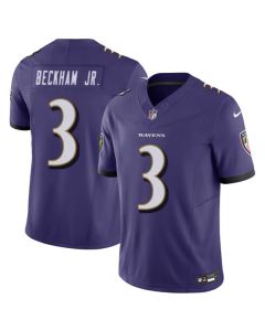Men's Baltimore Ravens #3 Odell Beckham Jr. Purple 2023 F.U.S.E. Vapor Untouchable Stitched Football Jersey