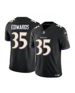 Men's Baltimore Ravens #35 Gus Edwards Black 2023 F.U.S.E. Vapor Limited Football Jersey