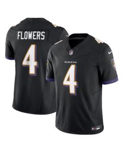 Men's Baltimore Ravens #4 Zay Flowers Black 2023 F.U.S.E. Vapor Limited Football Jersey