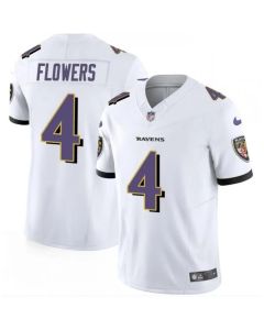 Men's Baltimore Ravens #4 Zay Flowers White 2023 F.U.S.E. Vapor Limited Football Jersey