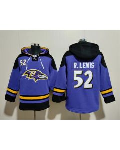 Men's Baltimore Ravens #52 Ray Lewis Ageless Must-Have Lace-Up Pullover Hoodie
