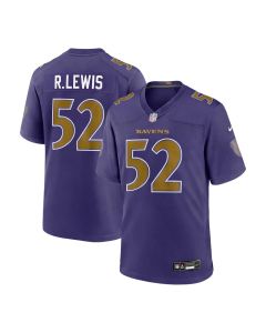 Men's Baltimore Ravens #52 Ray Lewis Purple Alternate Game Jersey