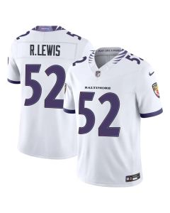 Men's Baltimore Ravens #52 Ray Lewis White Vapor F.U.S.E. Sewn Down Limited Jersey