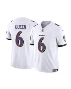 Men's Baltimore Ravens #6 Patrick Queen White 2023 F.U.S.E. Vapor Limited Football Jersey