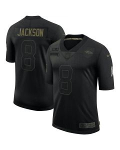 Men's Baltimore Ravens #8 Lamar Jackson Black 2020 Salute To Service Limited Stitched Jersey
