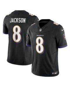 Men's Baltimore Ravens #8 Lamar Jackson Black 2023 F.U.S.E Vapor Jersey