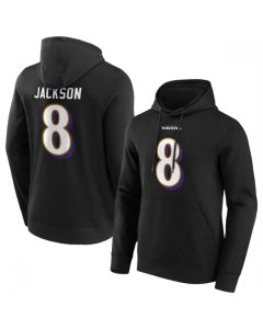 Men's Baltimore Ravens #8 Lamar Jackson Black Hoodie