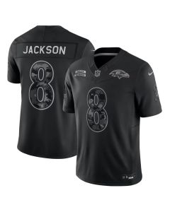 Men's Baltimore Ravens #8 Lamar Jackson Nike Black 2026 Salute to Service Vapor F.U.S.E. Limited Jersey
