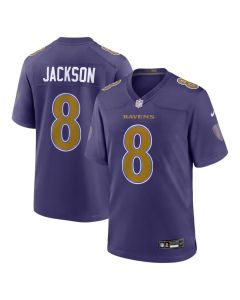 Men's Baltimore Ravens #8 Lamar Jackson Purple Alternate Game Jersey