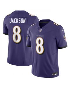 Men's Baltimore Ravens #8 Lamar Jackson Purple 2023 F.U.S.E Vapor Jersey