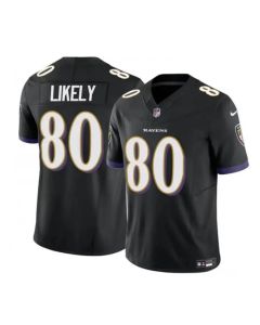 Men's Baltimore Ravens #80 Isaiah Likely Black 2023 F.U.S.E. Vapor Limited Football Jersey