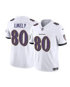 Men's Baltimore Ravens #80 Isaiah Likely White 2023 F.U.S.E. Vapor Limited Football Jersey