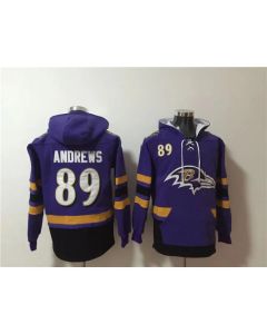 Men's Baltimore Ravens #89 Mark Andrews Ageless Must-Have Lace-Up Pullover Hoodie (Style 2)