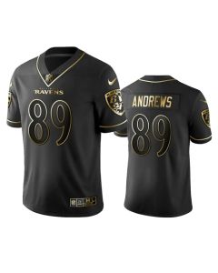 Men's Baltimore Ravens #89 Mark Andrews Black 2019 Golden Edition Limited Stitched NFL Jersey