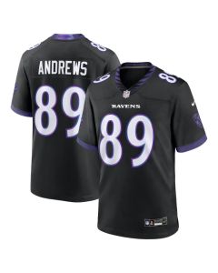 Men's Baltimore Ravens #89 Mark Andrews Nike Black Alternate Game Jersey (Black)