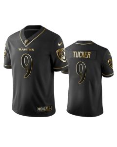 Men's Baltimore Ravens #9 Justin Tucker Black 2019 Golden Edition Limited Stitched NFL Jersey