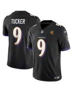 Men's Baltimore Ravens #9 Justin Tucker Black 2023 F.U.S.E. With John Madden Patch Vapor Limited Football Jersey