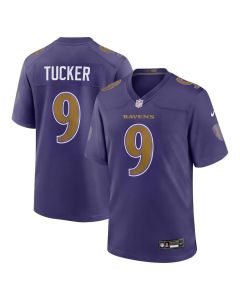Men's Baltimore Ravens #9 Justin Tucker Purple Alternate Game Jersey