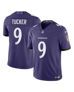 Men's Baltimore Ravens #9 Justin Tucker Purple Vapor F.U.S.E. Sewn Down Limited Jersey