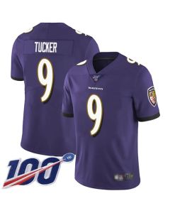 Men's Baltimore Ravens #9 Justin Tucker Purple 2019 100th Season Vapor Untouchable Limited NFL Jersey