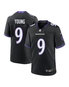Men's Baltimore Ravens #9 Zion Young Black 2026 NFL Draft Game Jersey