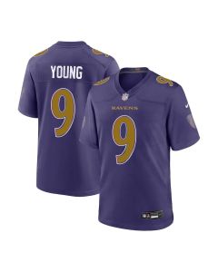 Men's Baltimore Ravens #9 Zion Young Purple 2026 NFL Draft Game Jersey (Purple)