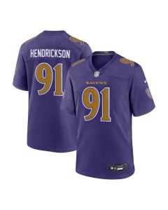 Men's Baltimore Ravens #91 Trey Hendrickson Nike Purple Alternate Game Jersey (Purple)
