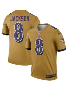 Men's Baltimore Ravens Active Player Custom Gold Inverted Legend Football Jersey