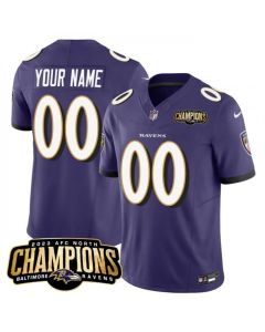Men's Baltimore Ravens Active Player Custom Purple 2023 F.U.S.E. AFC North Champions Vapor Limited Football Jersey