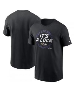 Men's Baltimore Ravens Black 2023 AFC North Division Champions Locker Room Trophy Collection T-Shirt