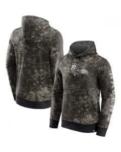 Men's Baltimore Ravens Black/Gray Blackout Tonal Pullover Hoodie