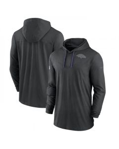 Men's Baltimore Ravens Black Sideline Pop Performance Pullover Long Sleeve Hoodie T-Shirt