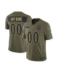 Men's Baltimore Ravens Custom Olive 2025 Salute to Service Retired Limited Jersey (Olive)