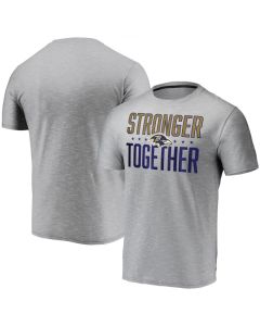 Men's Baltimore Ravens Grey Charcoal Stronger Together T-Shirt
