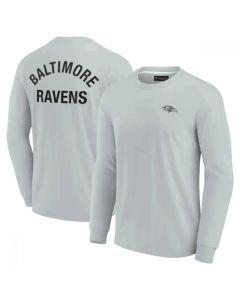 Men's Baltimore Ravens Grey Signature Unisex Super Soft Long Sleeve T-Shirt