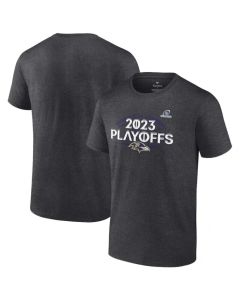 Men's Baltimore Ravens Heather Charcoal 2023 NFL Playoffs T-Shirt
