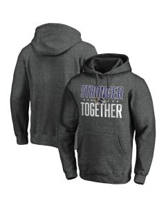 Men's Baltimore Ravens Heather Charcoal Stronger Together Pullover Hoodie
