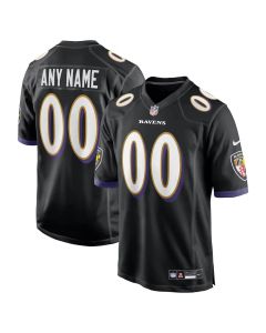 Men's Baltimore Ravens Tough Black Game Alternate Custom Jersey